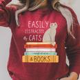Easily Distracted Cats And Books Cat Lovers For Men Women Kids Raglan Sleeve Sweatshirt Heather Dust Easily Distracted Cats And Books Cat Lovers For Men Women Kids Raglan Sleeve Sweatshirt Heather Dust