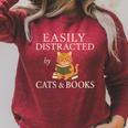 Easily Distracted By Cats And Books Cute Cat Reading Reader Raglan Sleeve Sweatshirt Heather Dust Easily Distracted By Cats And Books Cute Cat Reading Reader Raglan Sleeve Sweatshirt Heather Dust