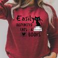 Easily Distracted Cats And Books Funny Book Lover Cat Gifts Women Raglan Sleeve Sweatshirt Heather Dust Easily Distracted Cats And Books Funny Book Lover Cat Gifts Women Raglan Sleeve Sweatshirt Heather Dust
