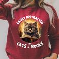 Easily Distracted By Cats And Books Librarians Bibliophiles Raglan Sleeve Sweatshirt Heather Dust Easily Distracted By Cats And Books Librarians Bibliophiles Raglan Sleeve Sweatshirt Heather Dust