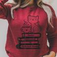 Easily Distracted Cats And Books Raglan Sleeve Sweatshirt Heather Dust