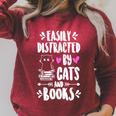 Easily Distracted By Cats And Books Reading Book Lover Raglan Sleeve Sweatshirt Heather Dust Easily Distracted By Cats And Books Reading Book Lover Raglan Sleeve Sweatshirt Heather Dust