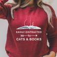 Easily Distracted By Cats And Books Reading Cats Main Coon Raglan Sleeve Sweatshirt Heather Dust Easily Distracted By Cats And Books Reading Cats Main Coon Raglan Sleeve Sweatshirt Heather Dust