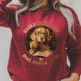 Easily Distracted By Dogs Books Coffee Librarian Bibliophile Raglan Sleeve Sweatshirt Heather Dust