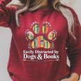 Easily Distracted By Dogs And Books Reading Raglan Sleeve Sweatshirt Heather Dust Easily Distracted By Dogs And Books Reading Raglan Sleeve Sweatshirt Heather Dust