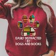 Easily Distracted By Dogs And Books Shirt Paw 70s 80s Retro Raglan Sleeve Sweatshirt Heather Dust Easily Distracted By Dogs And Books Shirt Paw 70s 80s Retro Raglan Sleeve Sweatshirt Heather Dust