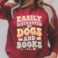 Easily Distracted By Dogs And Books Teacher Dog Mom Raglan Sleeve Sweatshirt Heather Dust Easily Distracted By Dogs And Books Teacher Dog Mom Raglan Sleeve Sweatshirt Heather Dust