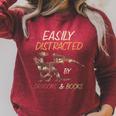 Easily Distracted By Dragons And Books Dragon Raglan Sleeve Sweatshirt Heather Dust