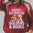 Easily Distracted By Goldens & Books Golden Retriever Dog Raglan Sleeve Sweatshirt Heather Dust Easily Distracted By Goldens & Books Golden Retriever Dog Raglan Sleeve Sweatshirt Heather Dust