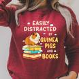 Easily Distracted By GUINEA PIGS And Books Raglan Sleeve Sweatshirt Heather Dust