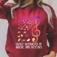 Easily Distracted By Music And Books For Book Lovers Raglan Sleeve Sweatshirt Heather Dust