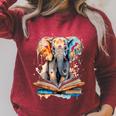 Elephant Reading Book Animal Art Print Graphic Raglan Sleeve Sweatshirt Heather Dust Elephant Reading Book Animal Art Print Graphic Raglan Sleeve Sweatshirt Heather Dust