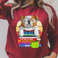 English Bulldog Back To School Book Worm Dog Raglan Sleeve Sweatshirt Heather Dust English Bulldog Back To School Book Worm Dog Raglan Sleeve Sweatshirt Heather Dust