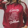 My Evening Is All Booked Cute Witch Book Lover Halloween Raglan Sleeve Sweatshirt Heather Dust