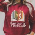 Every Chapter Is A New Season Autumn Book Lover Raglan Sleeve Sweatshirt Heather Dust