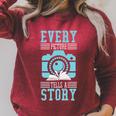 Every Picture Tells A Story Book Camera Lens Photography Raglan Sleeve Sweatshirt Heather Dust