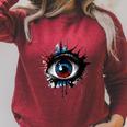 Evil Eye Comic Book Art Eyes Red Blue Grunge Aesthetic Raglan Sleeve Sweatshirt Heather Dust Evil Eye Comic Book Art Eyes Red Blue Grunge Aesthetic Raglan Sleeve Sweatshirt Heather Dust