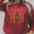 Fall Book Pumpkin Autumn Retro Reading Teacher Books Lover Raglan Sleeve Sweatshirt Heather Dust