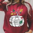 Fall Bookshelf Pumpkin Autumn Reading Raglan Sleeve Sweatshirt Heather Dust