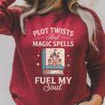 Fantasy Book Club Reader Quote Plot Twists Magic Spells Raglan Sleeve Sweatshirt Heather Dust Fantasy Book Club Reader Quote Plot Twists Magic Spells Raglan Sleeve Sweatshirt Heather Dust