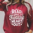 Fantasy Books Enthusiasts Men Women Kids Book Club Bookworm Raglan Sleeve Sweatshirt Heather Dust