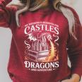 Fantasy Books Lover Bookish Fun Tee Book Club Dragon Reader Raglan Sleeve Sweatshirt Heather Dust