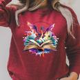 In My Fantasy Era Magic Dragon Book Raglan Sleeve Sweatshirt Heather Dust