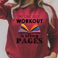 My Favorite Workout Is Lifting Pages Reading Books Shirt Raglan Sleeve Sweatshirt Heather Dust