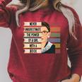 Feminist Ruth Bader Ginsburg RBG Quote Girl With Book Women Raglan Baseball Tee Raglan Sleeve Sweatshirt Heather Dust