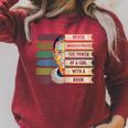 Feminist Ruth Bader Ginsburg RBG Quote Girl With Book Women Raglan Sleeve Sweatshirt Heather Dust