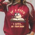 If i Fits I Sits On Your Book Premium Tri-Blend Raglan Sleeve Sweatshirt Heather Dust