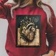 Floral Anatomical Heart Dark Academia Vintage Gothic Book Raglan Sleeve Sweatshirt Heather Dust