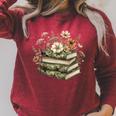 Floral Boho Flowers Books Camo Teacher Wildflowers Reading Raglan Sleeve Sweatshirt Heather Dust