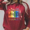 Floral Book Equality Human Rights Social Justice Peace Love Raglan Sleeve Sweatshirt Heather Dust
