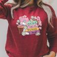 Floral Book Foxtrot Delta Tango 8647 Raglan Sleeve Sweatshirt Heather Dust