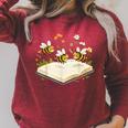 Floral Bumble Bee Reading Book Wildflower Bookish Librarian Raglan Sleeve Sweatshirt Heather Dust Floral Bumble Bee Reading Book Wildflower Bookish Librarian Raglan Sleeve Sweatshirt Heather Dust