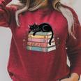 Floral Cat Sleeping On Books Raglan Sleeve Sweatshirt Heather Dust Floral Cat Sleeping On Books Raglan Sleeve Sweatshirt Heather Dust
