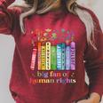 Flower Book Big Fan Of Human Rights Equality Social Justice Raglan Sleeve Sweatshirt Heather Dust