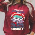 I Was Forced To Put My Book Down And Rejoin Society Reading Raglan Sleeve Sweatshirt Heather Dust