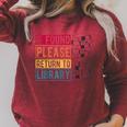 If Found Please Return To Library Retro Book Library Raglan Sleeve Sweatshirt Heather Dust