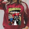 Frankenstein Halloween Horror Vintage Comic Book Retro Raglan Sleeve Sweatshirt Heather Dust Frankenstein Halloween Horror Vintage Comic Book Retro Raglan Sleeve Sweatshirt Heather Dust