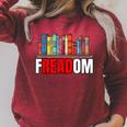Frea-Dom Anti Ban Books I Read Banned Books Freedom Book Raglan Sleeve Sweatshirt Heather Dust