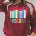 Freadom Books Reader Librarian Reading Raglan Sleeve Sweatshirt Heather Dust