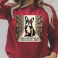 French Bulldog Dog Books Nerds Book Readers French Bulldog Raglan Sleeve Sweatshirt Heather Dust