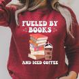 Fueled By Books And Iced Coffee Coffee Read Book Lover Raglan Sleeve Sweatshirt Heather Dust