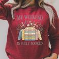 My Weekend Is Fully Booked Books Lover Raglan Sleeve Sweatshirt Heather Dust