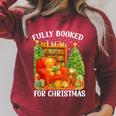 Fully Booked For Christmas Holiday Book Lover Santa Raglan Sleeve Sweatshirt Heather Dust