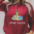 Future Teacher School Teaching Educator Colorful Books Men Women Raglan Sleeve Sweatshirt Heather Dust