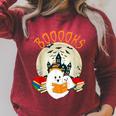 Ghost Book Reading Halloween Booooks Teacher Raglan Sleeve Sweatshirt Heather Dust