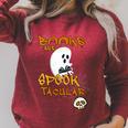 Ghost Books Are Spook-Tacular Halloween Spectacular Reading Raglan Sleeve Sweatshirt Heather Dust